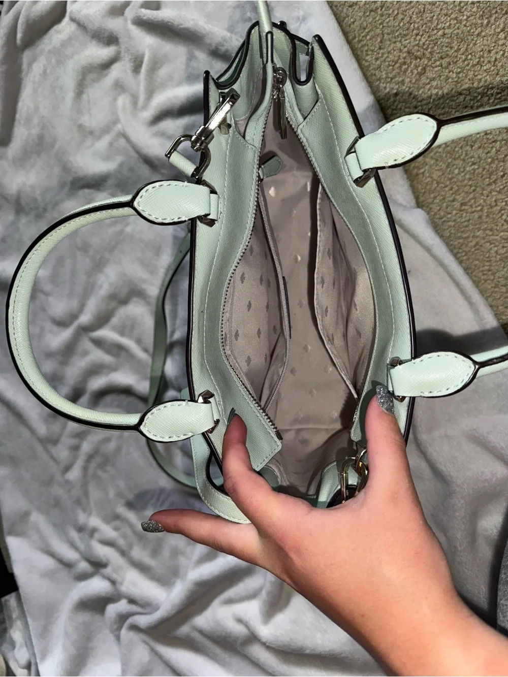 kate spade Mint Green Leather Structured Satchel